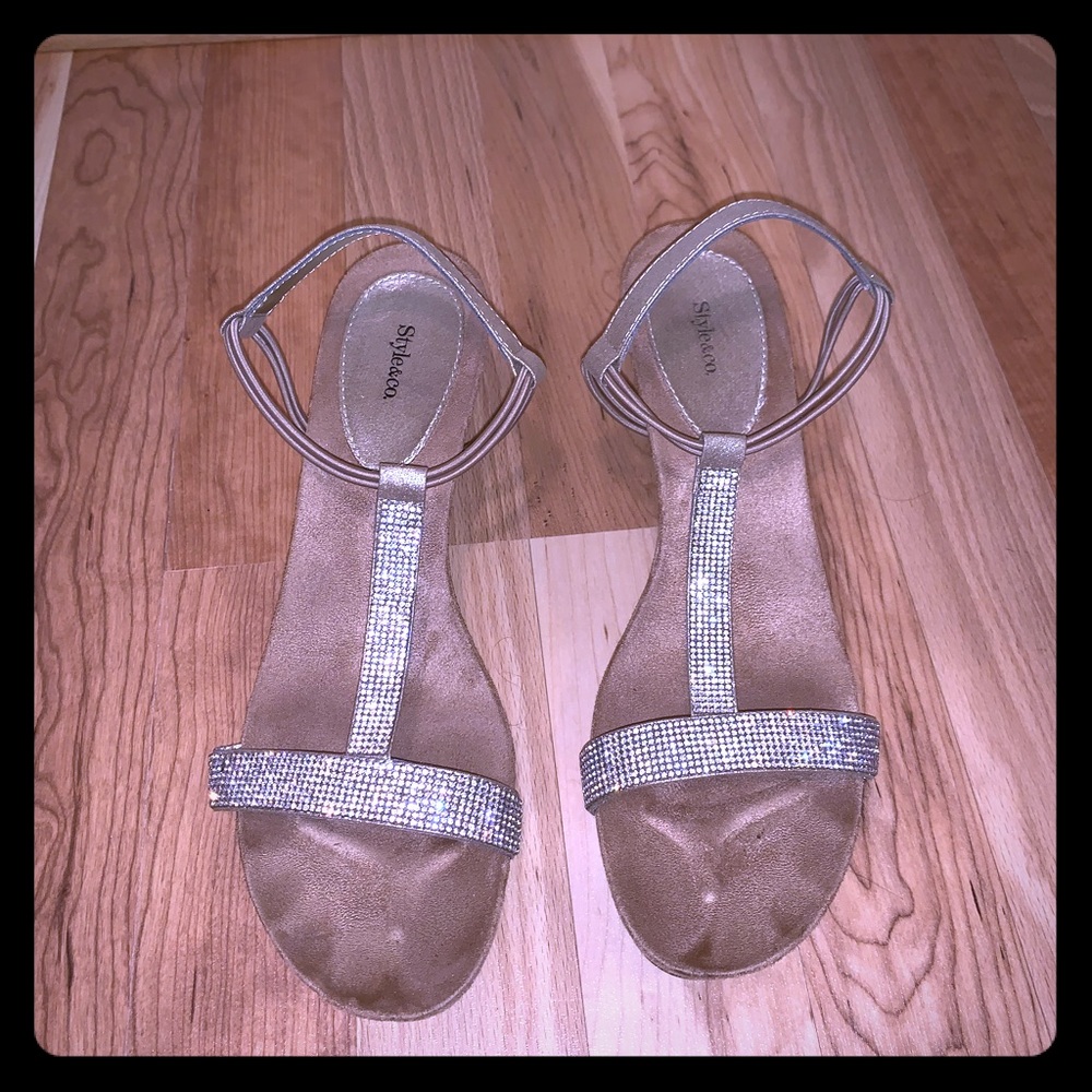 Sparkly rhinestone wedges size 9.5